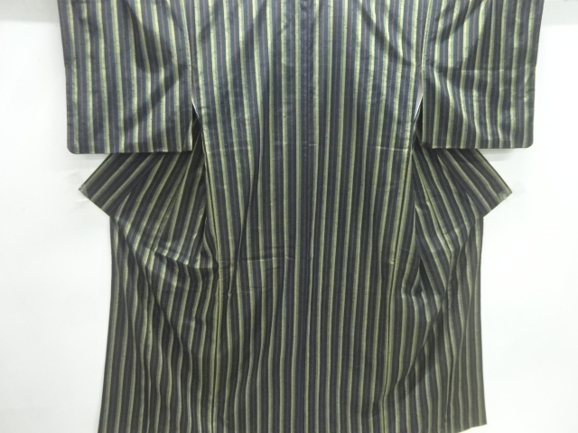 JAPANESE KIMONO / FUSHI TSUMUGI / ENSEMBLE / WOVEN STRIPE